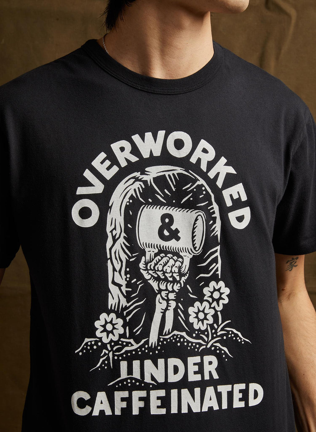 Worked Under Caffeinated Coffee Co Worker Caffeine - Adult & Kids T-Shirts, Sweatshirts & Hoodies apparel design preview 1