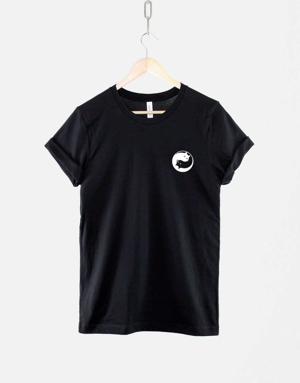 Yin Yang Cats Zen Cat Pocket Black White - Adult & Kids T-Shirts, Sweatshirts & Hoodies apparel design preview 1