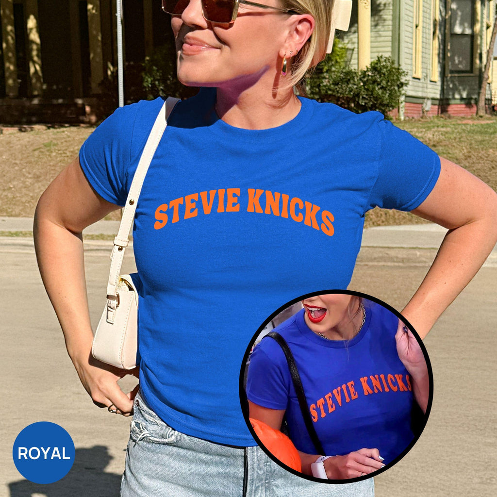 Stevie Knicks York Basketball Blue Orange Limited - Adult & Kids T-Shirts, Sweatshirts & Hoodies apparel design preview 1