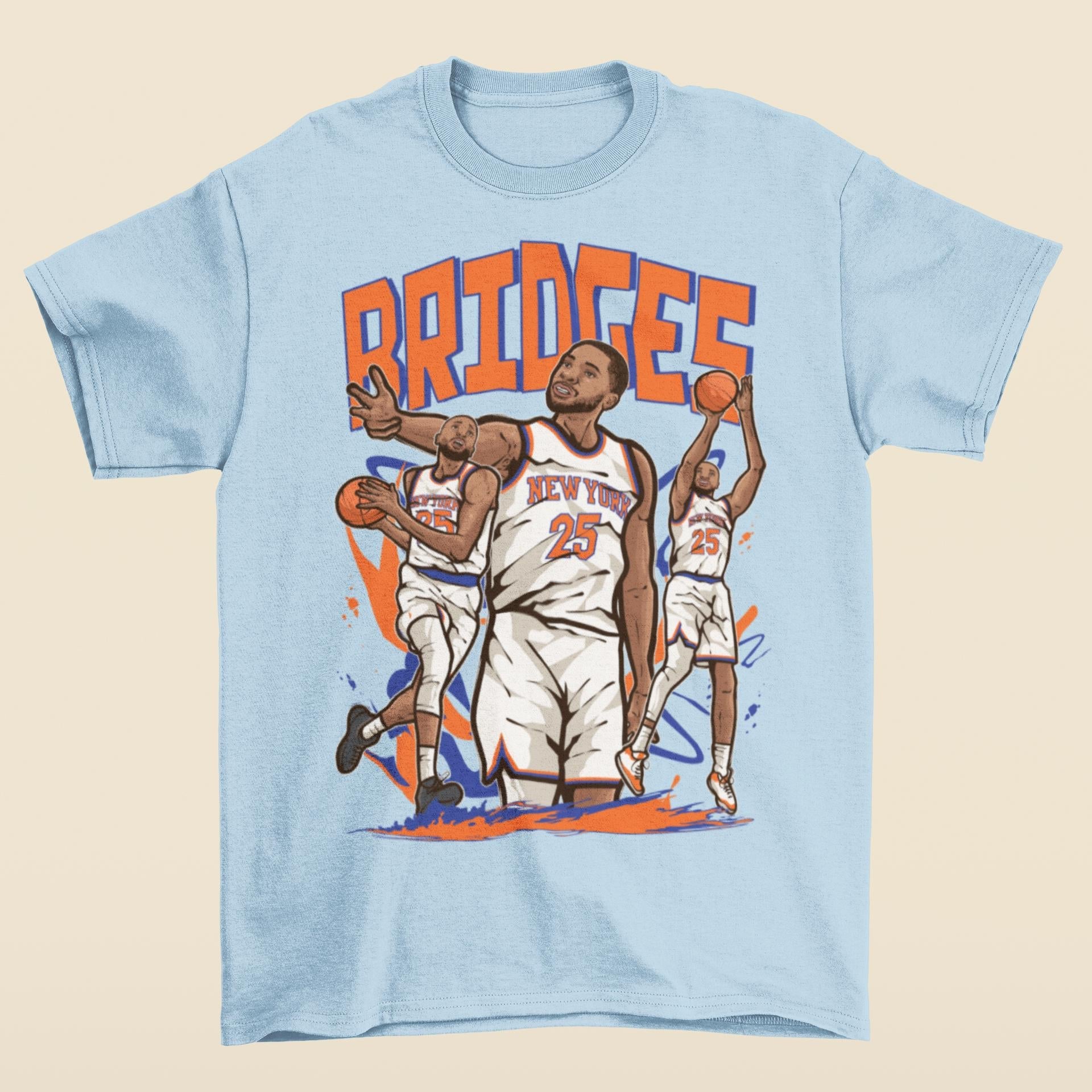 Mikal Bridges Cartoon York Basketball - Adult & Kids T-Shirts, Sweatshirts & Hoodies apparel design preview 1
