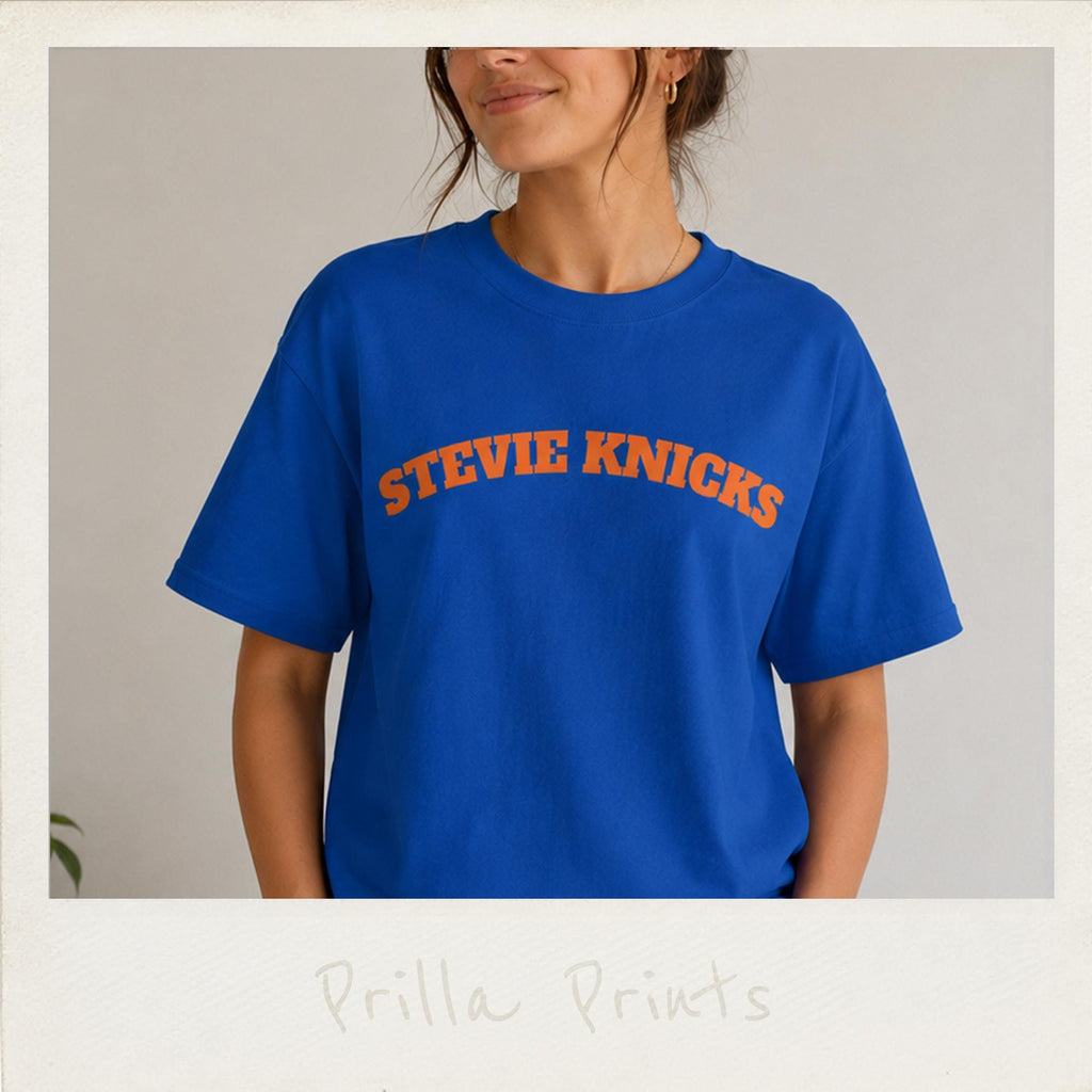 Stevie Knicks Oversized Fit Retro Arch Lettering - Adult & Kids T-Shirts, Sweatshirts & Hoodies apparel design preview 1