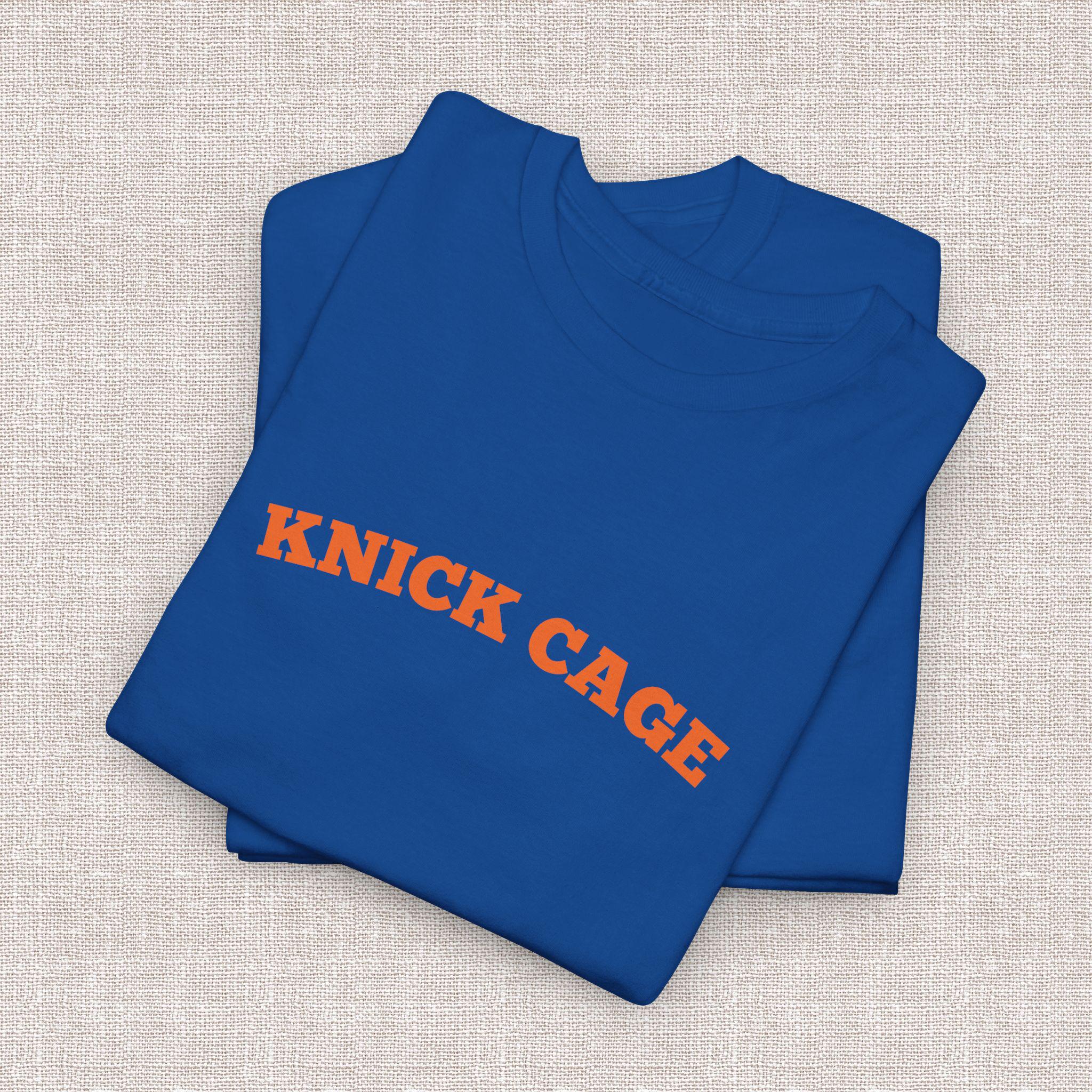 Knick Cage Basketball Pun Ny Team Hoops Blue Orange - Adult & Kids T-Shirts, Sweatshirts & Hoodies apparel design preview 1
