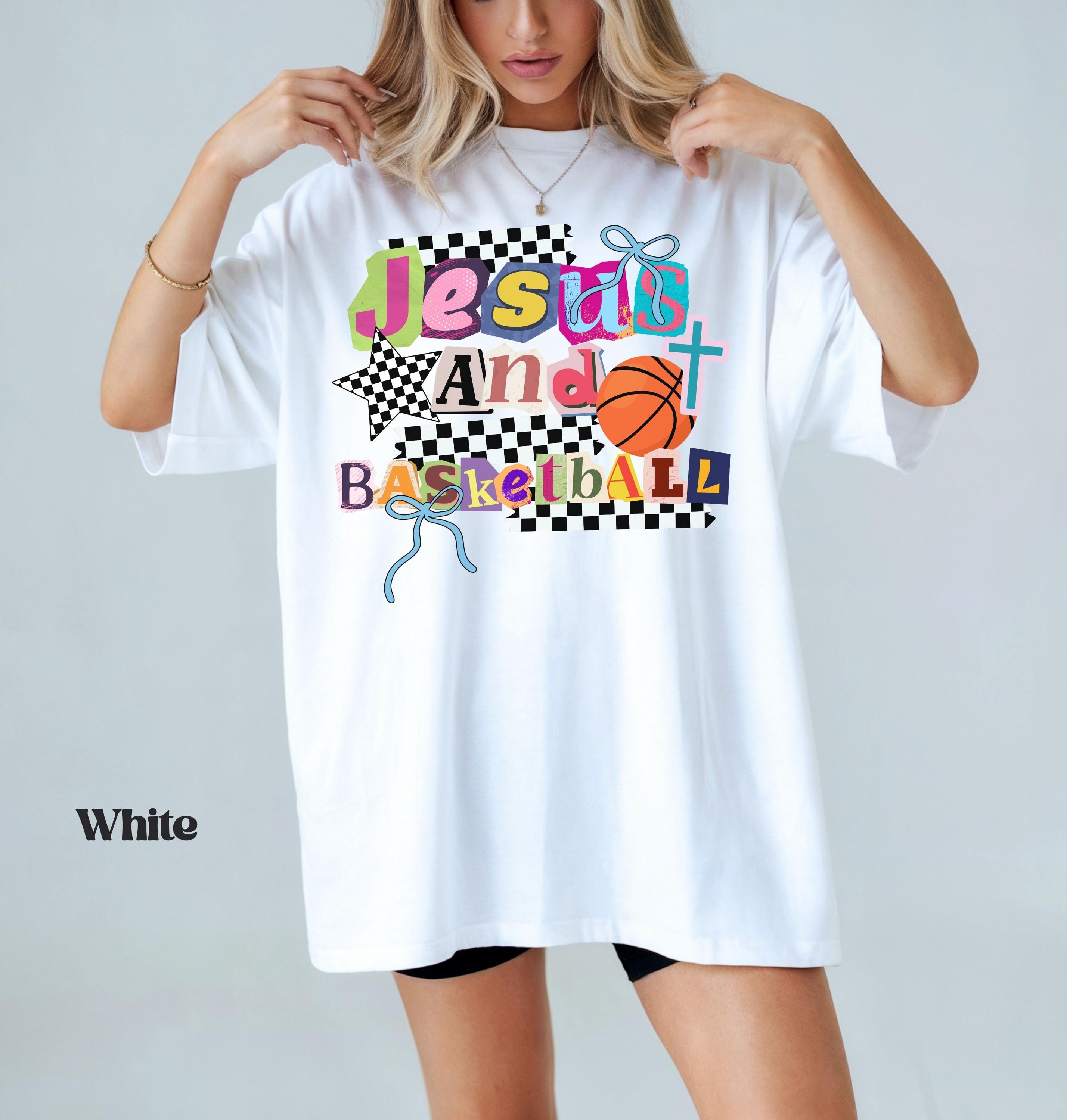 Comfort Colors Jesus Basketball Christian Mom Faith - Adult & Kids T-Shirts, Sweatshirts & Hoodies apparel design preview 1