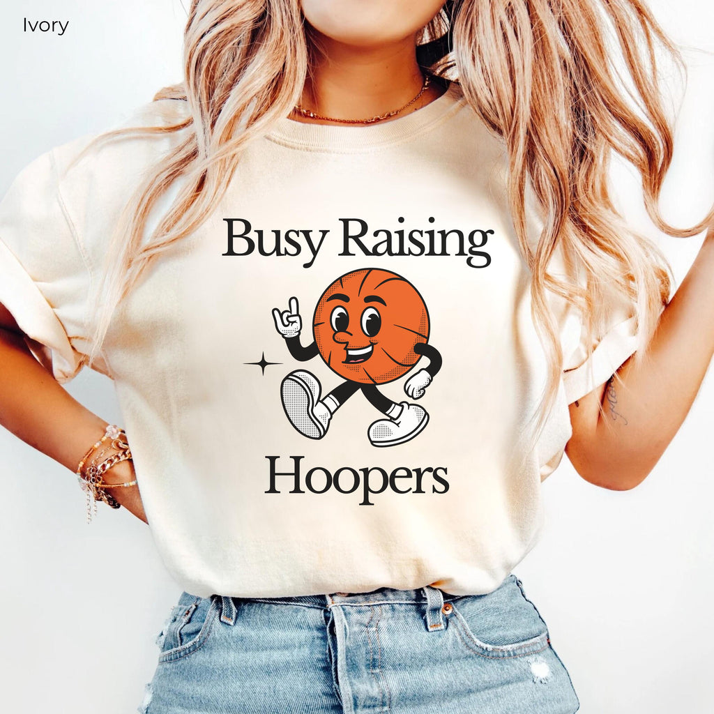 Retro Basketball Mom Dad Family Busy Raising Hoopers - Adult & Kids T-Shirts, Sweatshirts & Hoodies apparel design preview 1