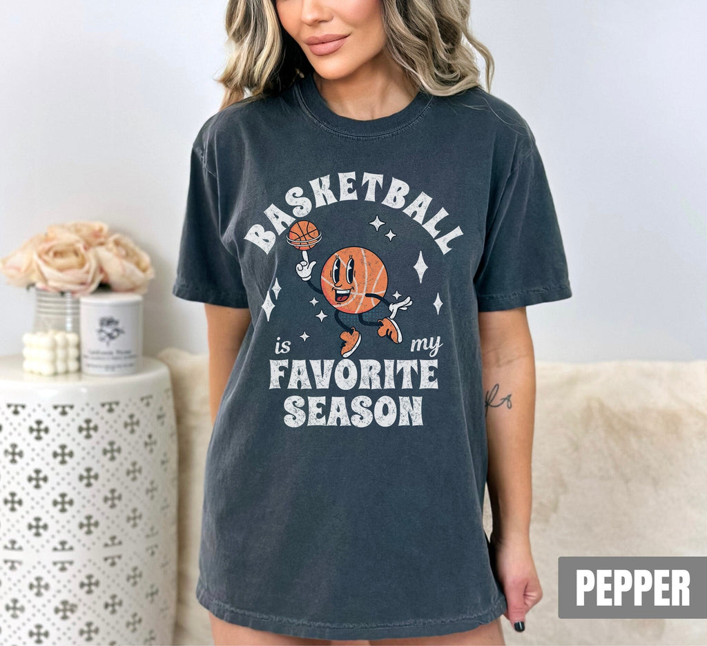 Basketball Favorite Season Mom Mama Comfort Colors - Adult & Kids T-Shirts, Sweatshirts & Hoodies apparel design preview 1
