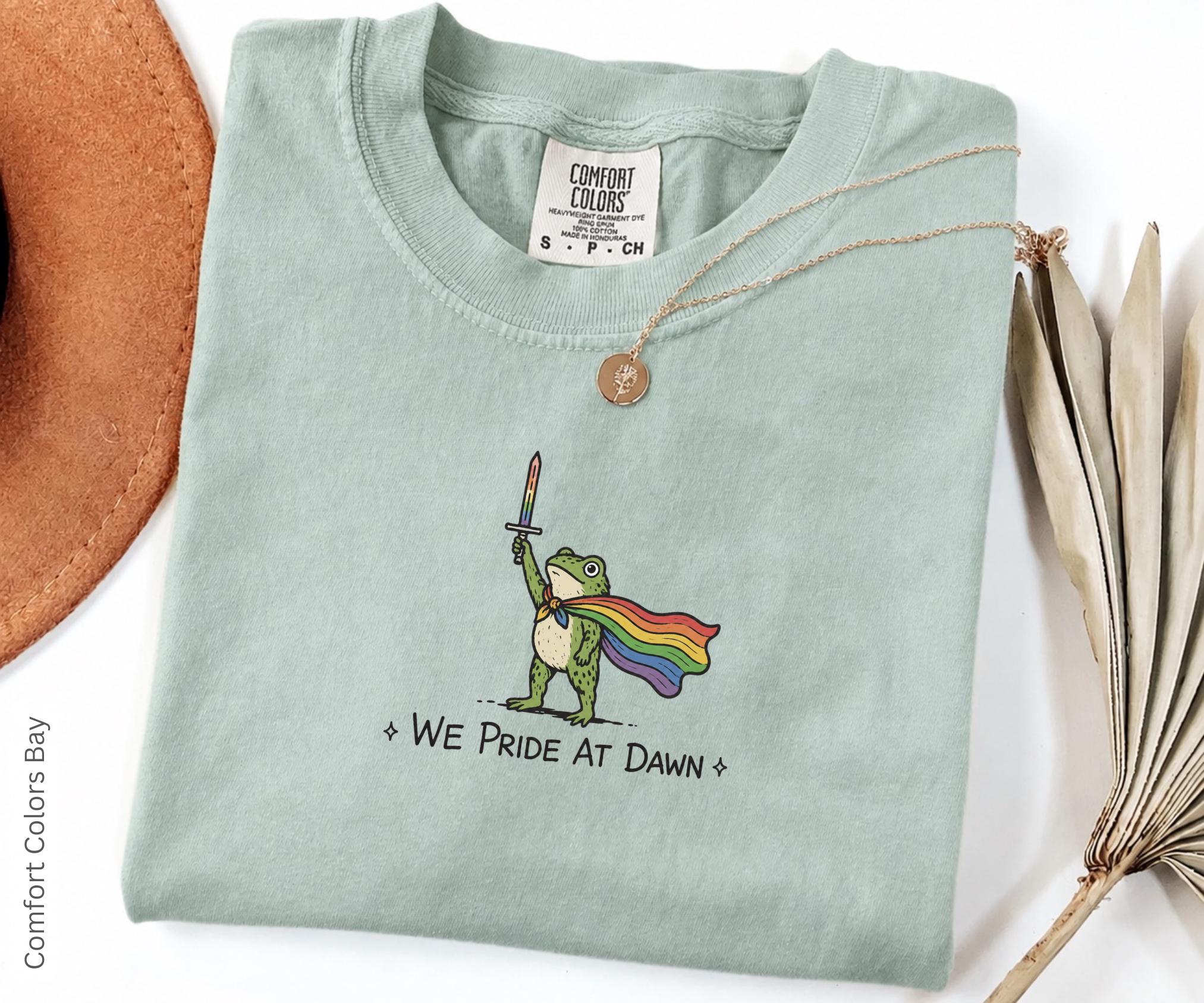 Pride Ride Dawn Frog Flag Comfort Colors - Adult & Kids T-Shirts, Sweatshirts & Hoodies apparel design preview 1