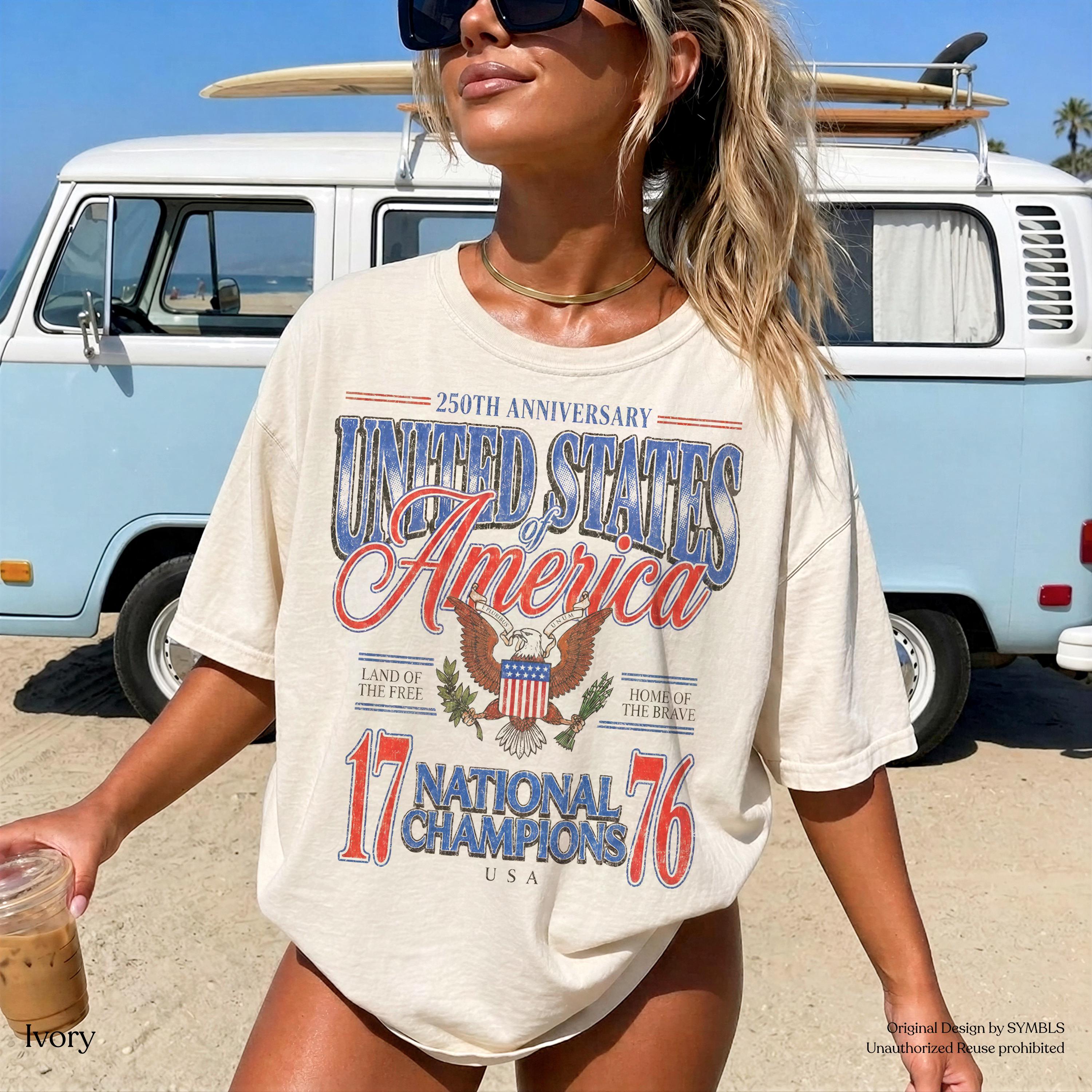 July 4th 1776 National Champions America 250th - Adult & Kids T-Shirts, Sweatshirts & Hoodies apparel design preview 1