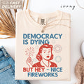 Democracy Dying Fourth July Protes Political Retro - Adult & Kids T-Shirts, Sweatshirts & Hoodies apparel design preview 1