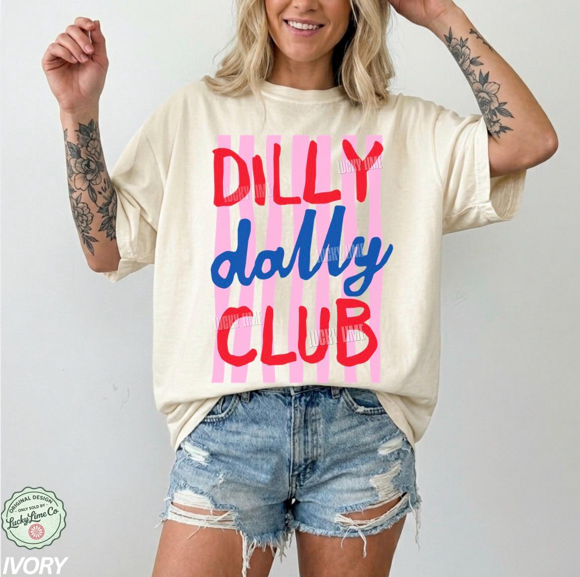 Dilly Dally Club Preppy Striped - Adult & Kids T-Shirts, Sweatshirts & Hoodies apparel design preview 1