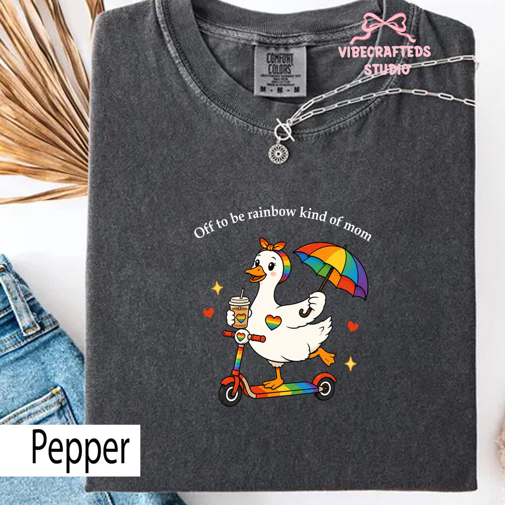 Off Rainbow Kind Mom Comfort Colors Lgbt Goose Duck - Adult & Kids T-Shirts, Sweatshirts & Hoodies apparel design preview 1