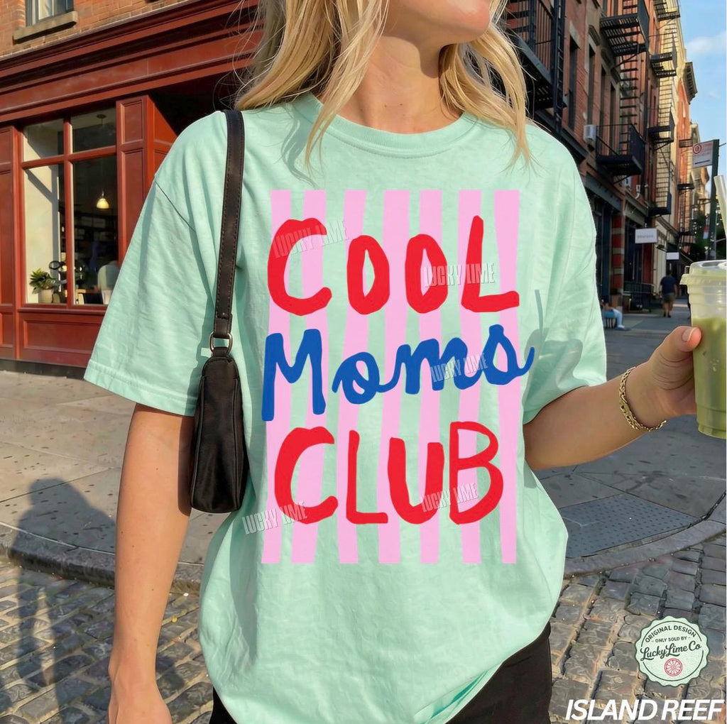 Moms Club Comfort Colors Mom Mama Striped Life Mother - Adult & Kids T-Shirts, Sweatshirts & Hoodies apparel design preview 1