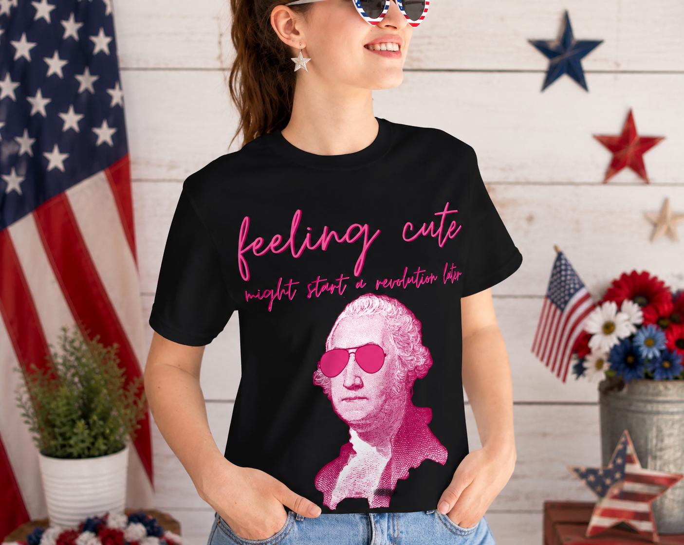 Washington Portrait Pink Sunglasses Revolution Humor - Adult & Kids T-Shirts, Sweatshirts & Hoodies apparel design preview 1