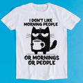 Black Cat Don'T Like Morning People Humor Meme Gamer - Adult & Kids T-Shirts, Sweatshirts & Hoodies apparel design preview 1