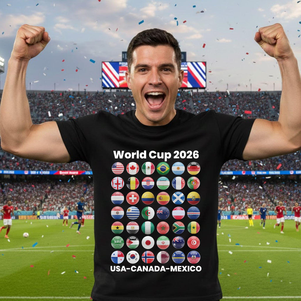 Soccer World Cup 2026 Country Ball Football Fan Game - Adult & Kids T-Shirts, Sweatshirts & Hoodies apparel design preview 1