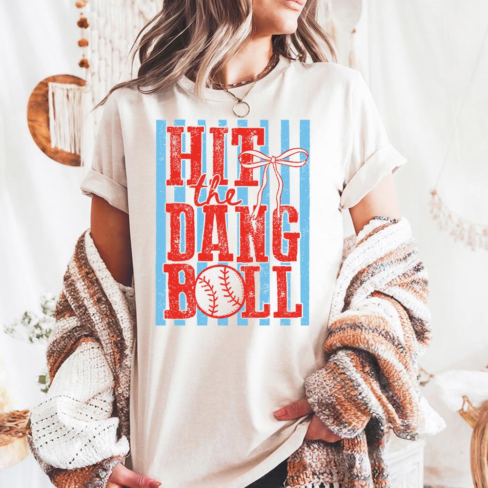 Hit Dang Ball Comfort Colors Baseball Lover Sports - Adult & Kids T-Shirts, Sweatshirts & Hoodies apparel design preview 1