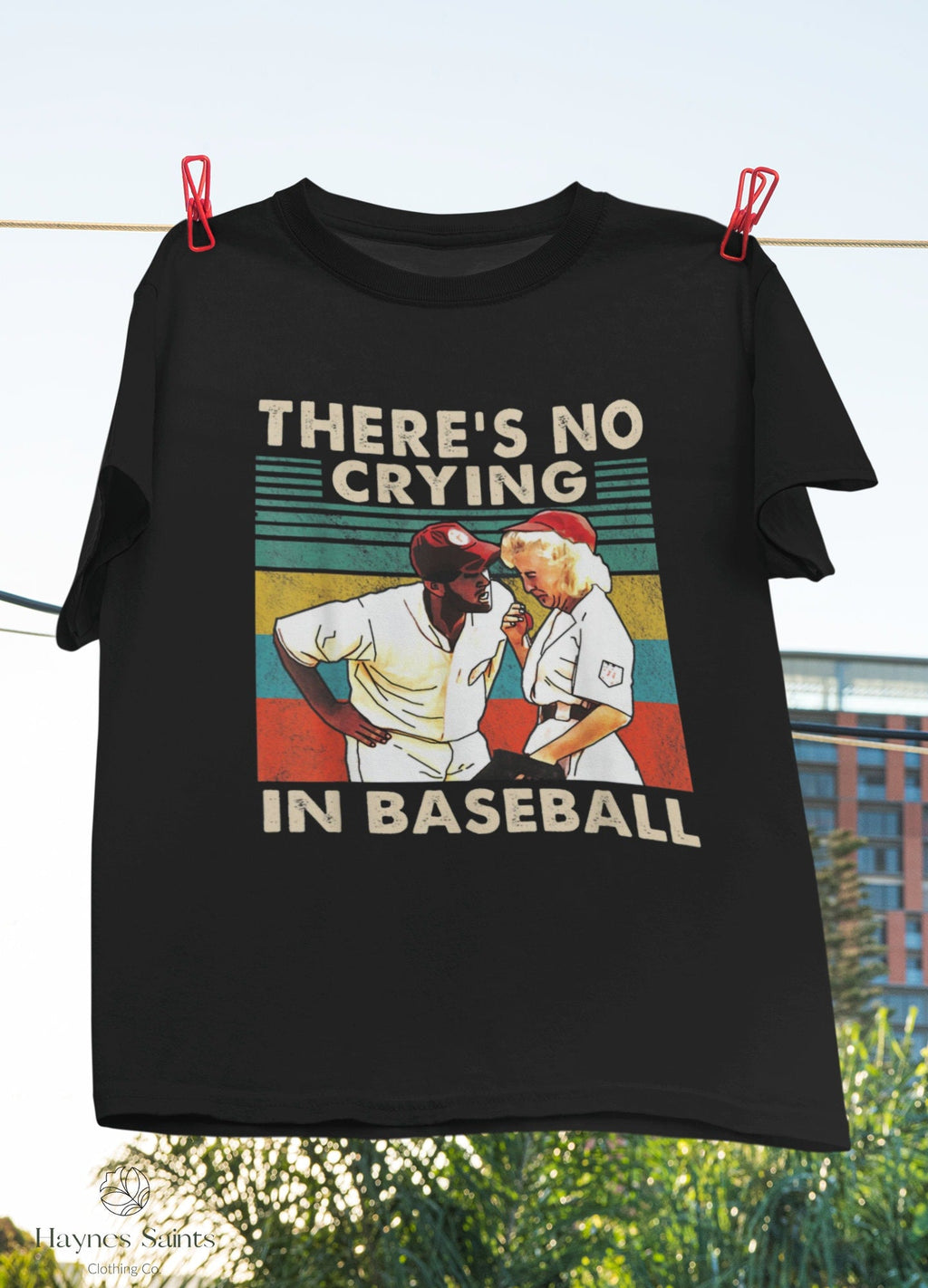 There'S Crying Baseball Vintage League Own Movie - Adult & Kids T-Shirts, Sweatshirts & Hoodies apparel design preview 1