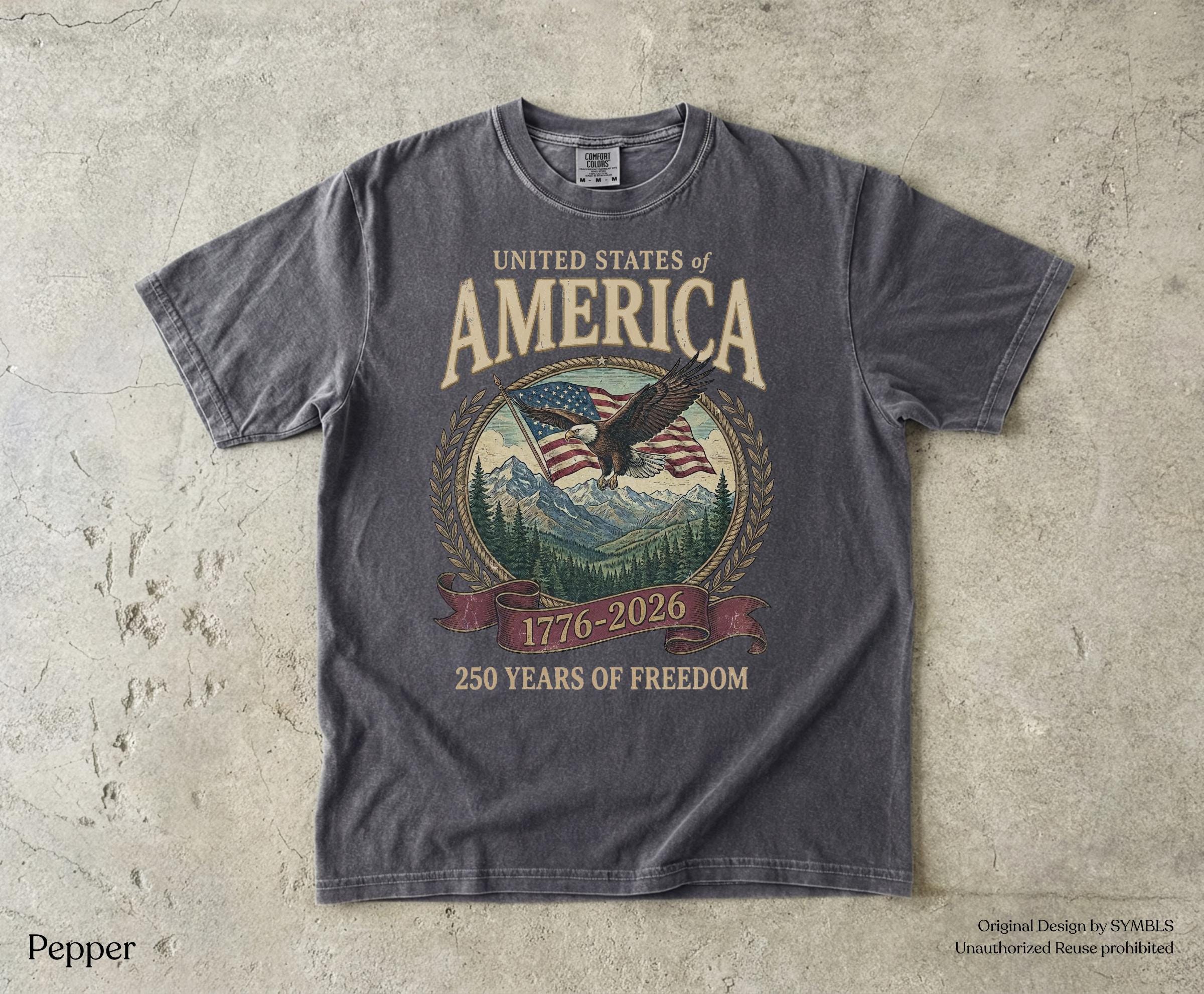 America 250th Anniversary 90s Comfort Colors Y2k - Adult & Kids T-Shirts, Sweatshirts & Hoodies apparel design preview 1