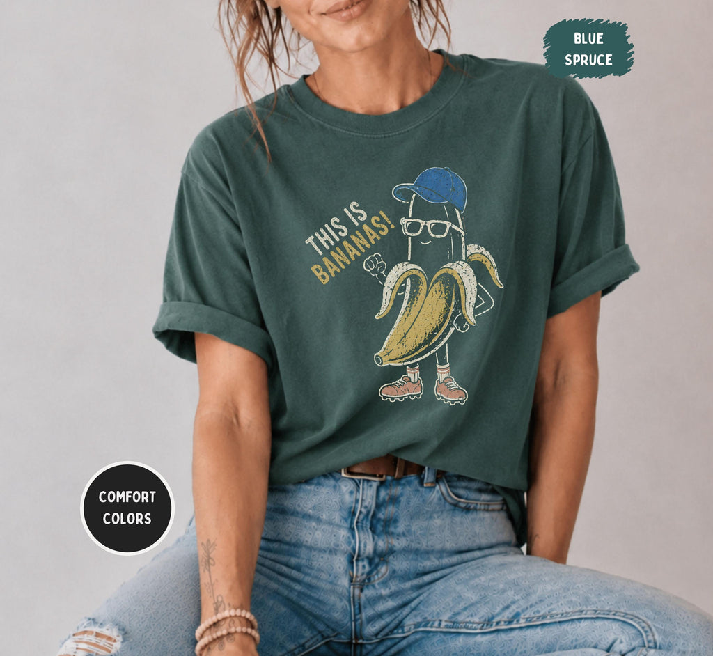 Bananas Retro Banana Baseball Comfort Colors 1717 - Adult & Kids T-Shirts, Sweatshirts & Hoodies apparel design preview 1