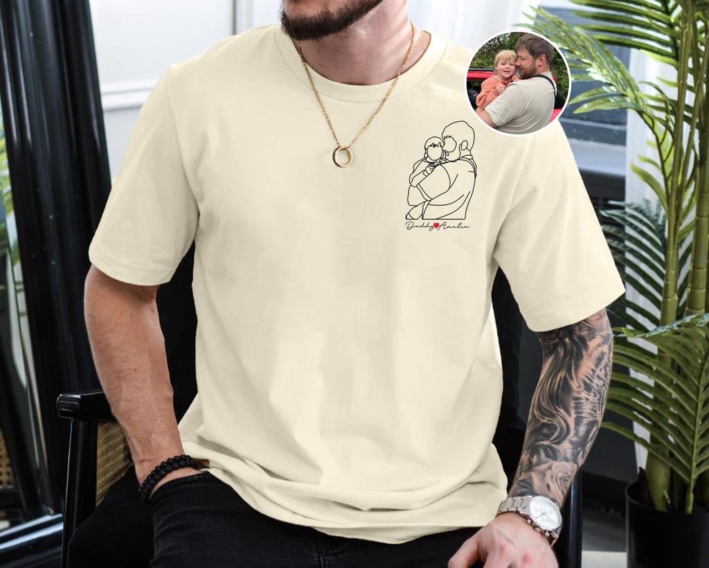 Personalized Dad Portrait Fathers Day Custom Photo - Adult & Kids T-Shirts, Sweatshirts & Hoodies apparel design preview 1