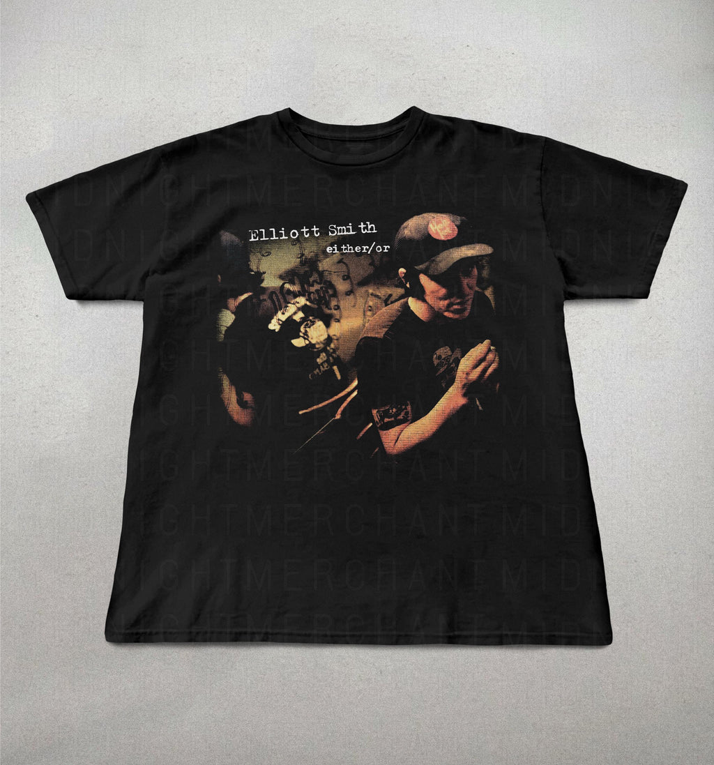 Elliot Smith Either Indie Folk Retro 90s Alt Rock - Adult & Kids T-Shirts, Sweatshirts & Hoodies apparel design preview 1
