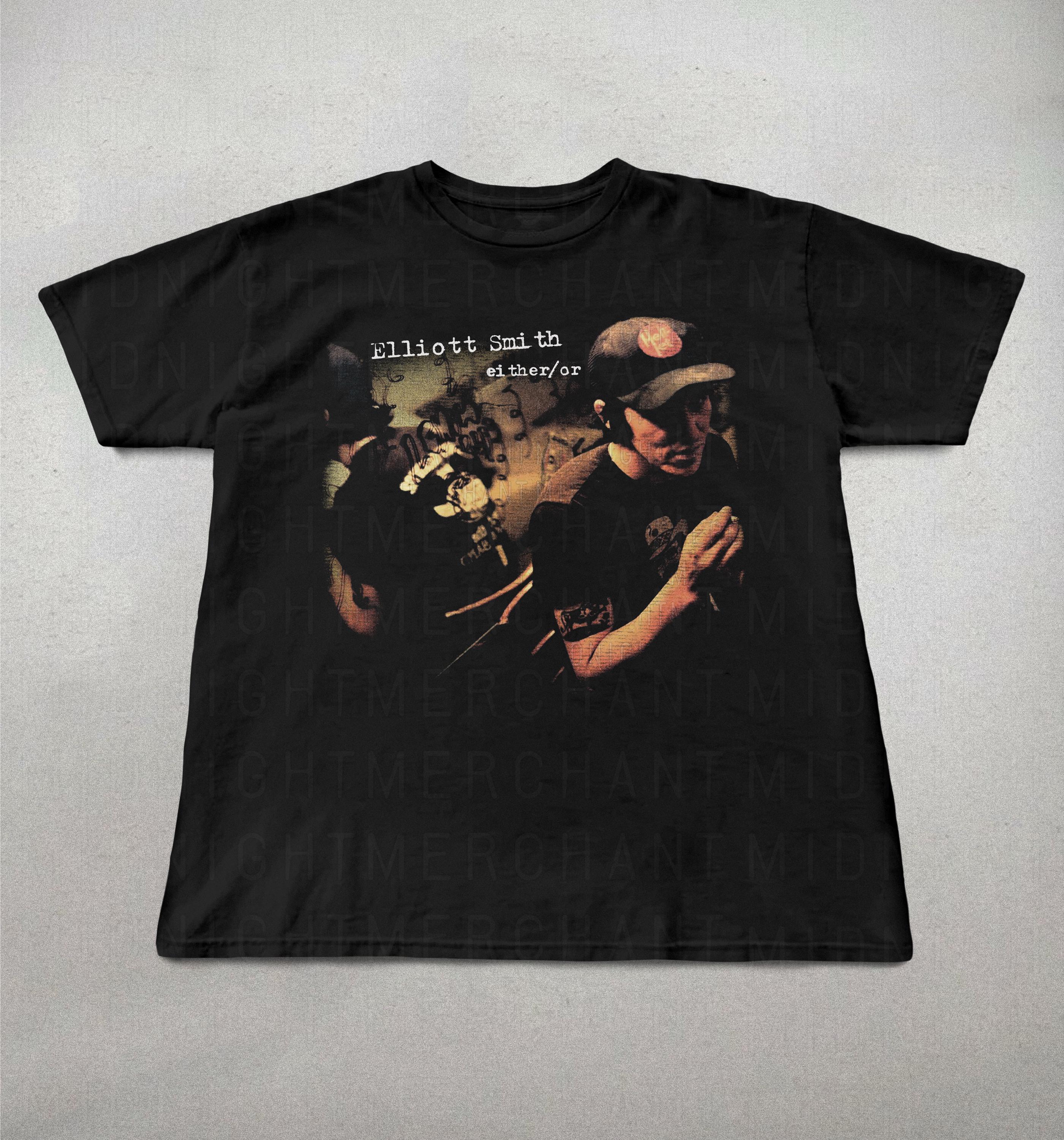 Elliot Smith Either Indie Folk Retro 90s Alt Rock - Adult & Kids T-Shirts, Sweatshirts & Hoodies apparel design preview 1