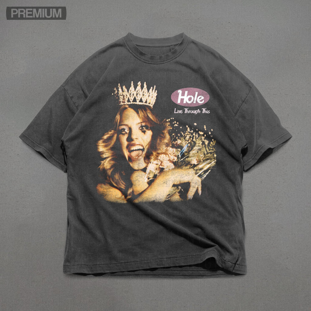 Hole Live Through Comfort Colors Oversized Band 90s - Adult & Kids T-Shirts, Sweatshirts & Hoodies apparel design preview 1