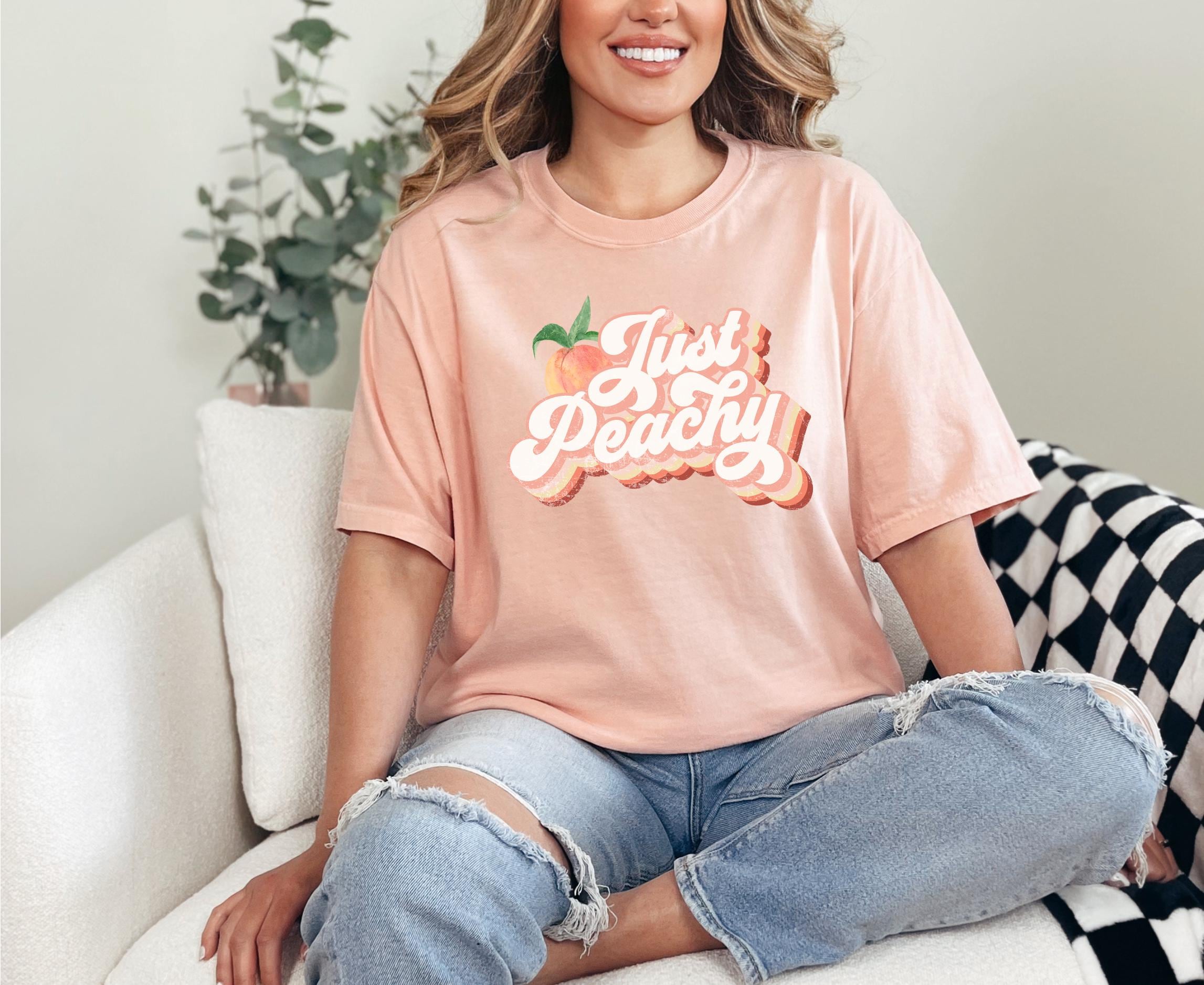 Peachy Retro Comfort Colors - Adult & Kids T-Shirts, Sweatshirts & Hoodies apparel design preview 1