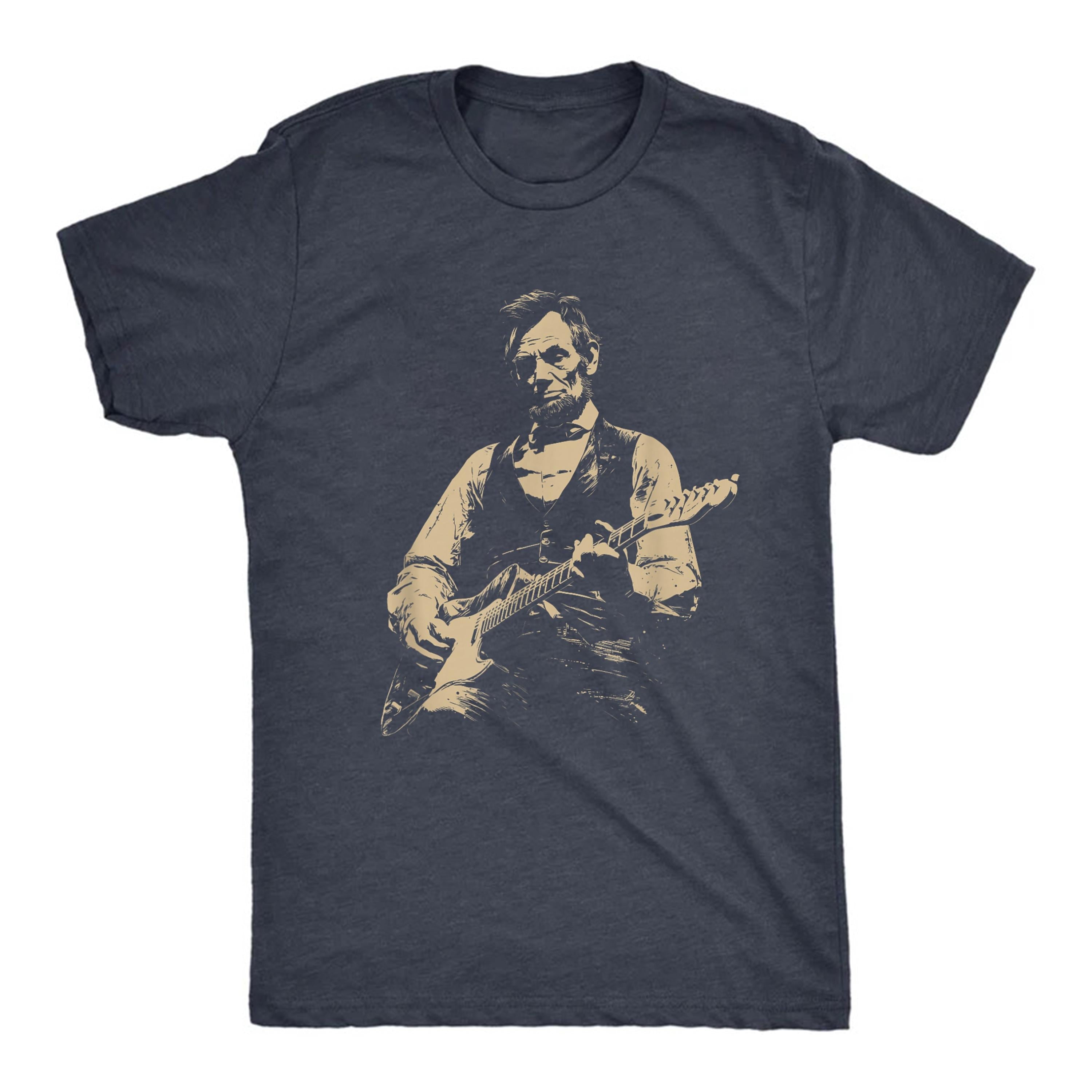 Abraham Lincoln Guitar Retro Political Humor - Adult & Kids T-Shirts, Sweatshirts & Hoodies apparel design preview 1