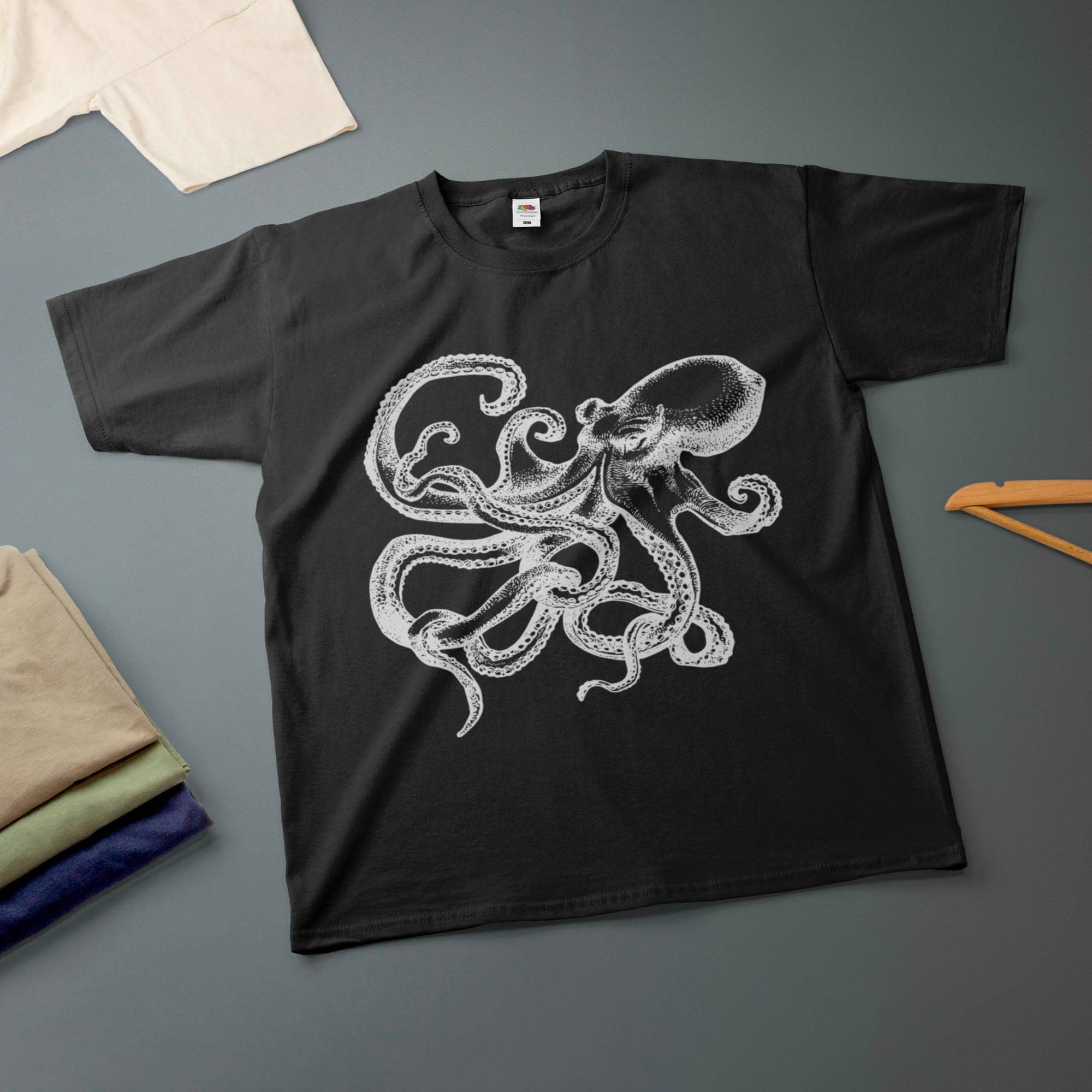 Octopus Ink Drawing Kraken Various Sizes Colours - Adult & Kids T-Shirts, Sweatshirts & Hoodies apparel design preview 1