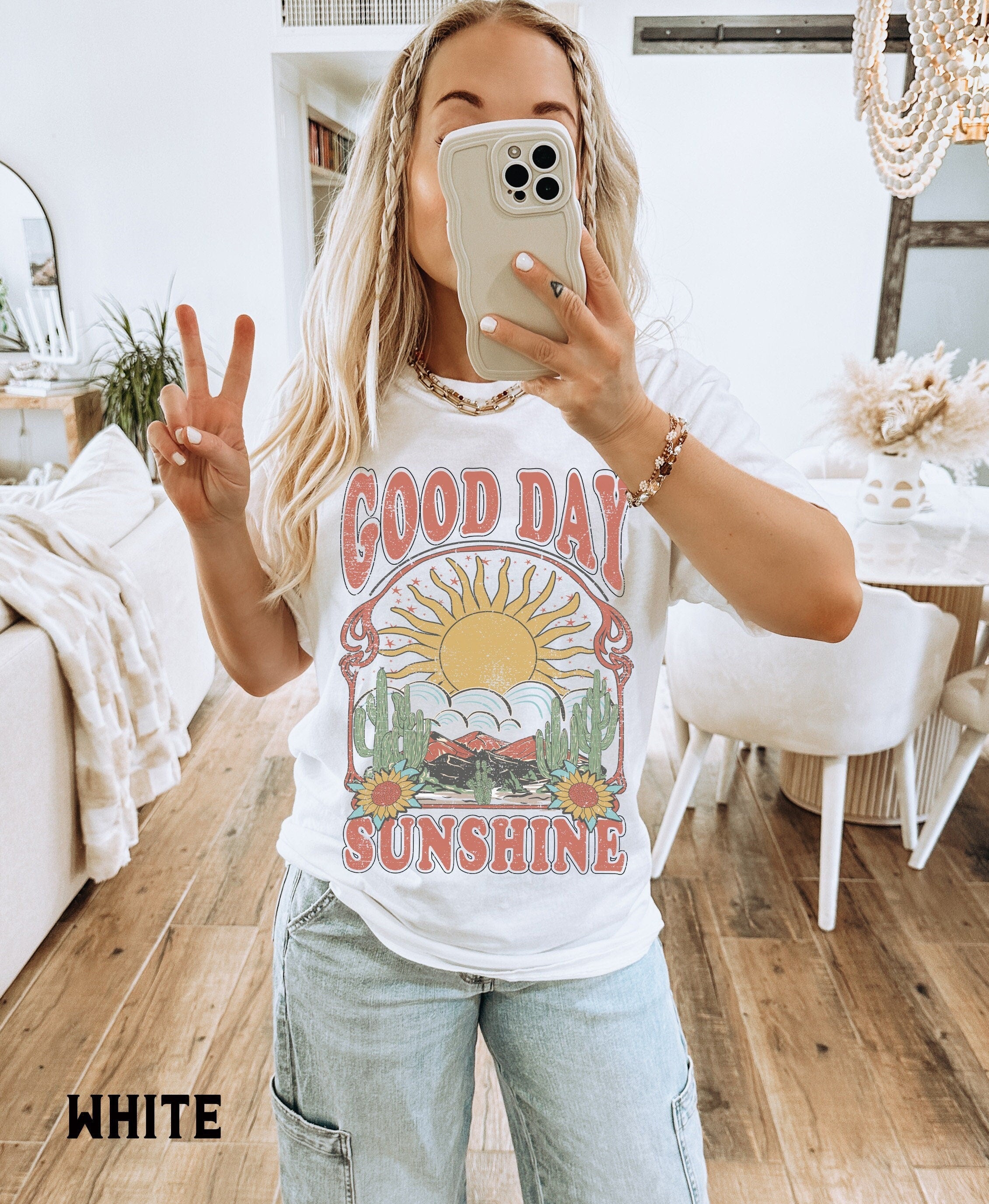 Good Day Sunshine Comfort Colors Sun Boho Retro 70s - Adult & Kids T-Shirts, Sweatshirts & Hoodies apparel design preview 1