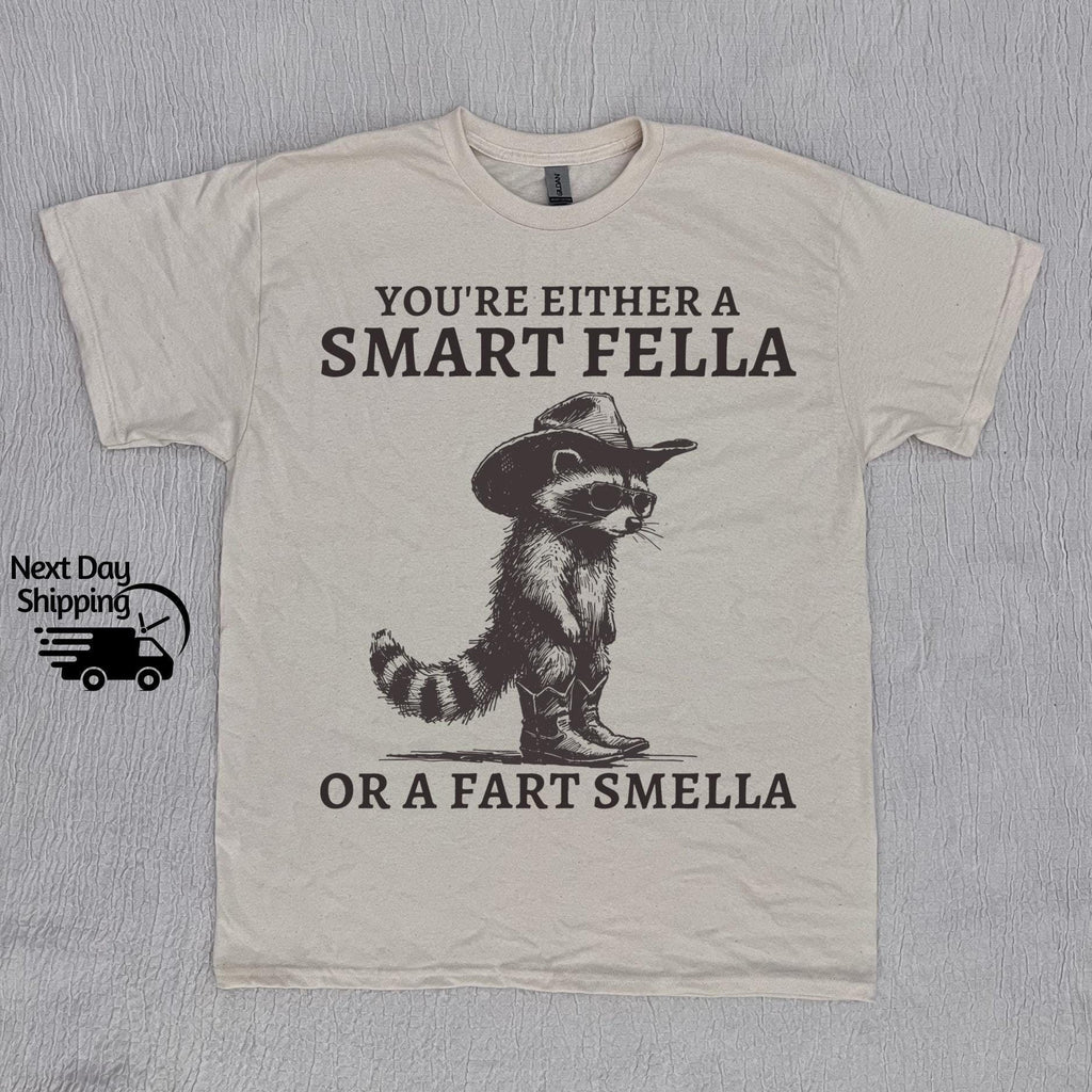Retro Smart Fella Raccoon 90s Vintage Washed - Adult & Kids T-Shirts, Sweatshirts & Hoodies apparel design preview 1