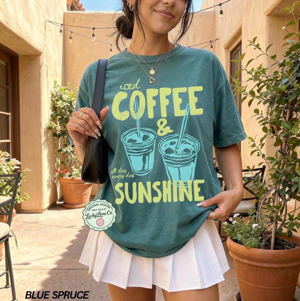 Iced Coffee Sunshine Lover Summer Comfort Colors - Adult & Kids T-Shirts, Sweatshirts & Hoodies apparel design preview 1