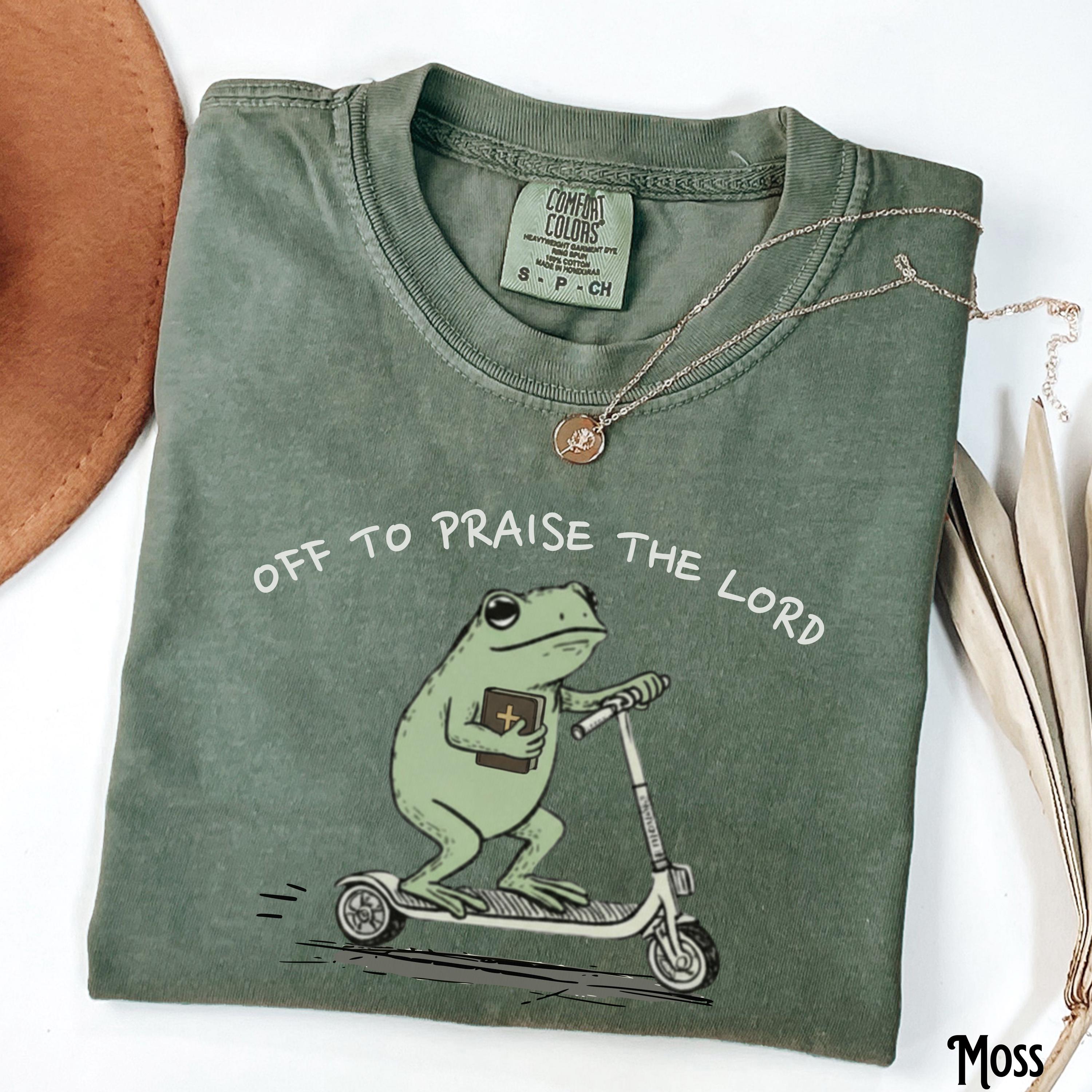 Comfort Colors Christian Garment-Dyed Frog Off Praise - Adult & Kids T-Shirts, Sweatshirts & Hoodies apparel design preview 1