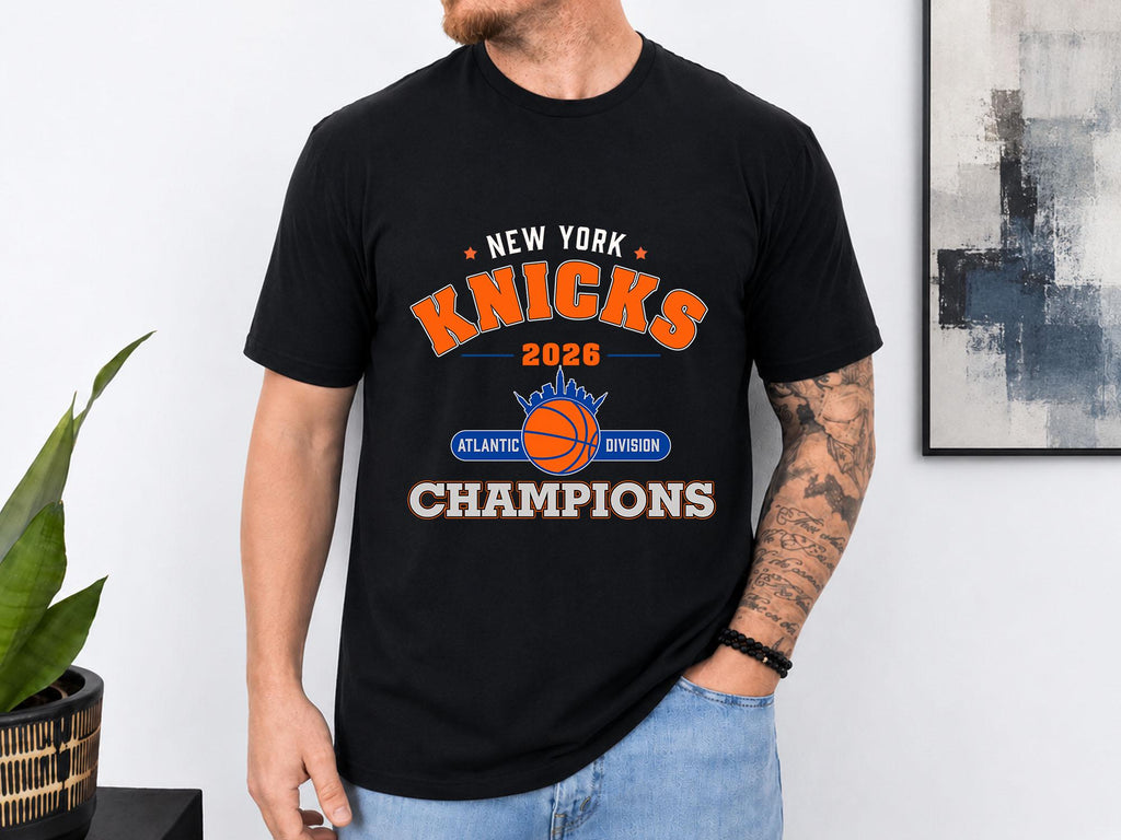 York Knicks 2026 Atlantic Division Champions - Adult & Kids T-Shirts, Sweatshirts & Hoodies apparel design preview 1