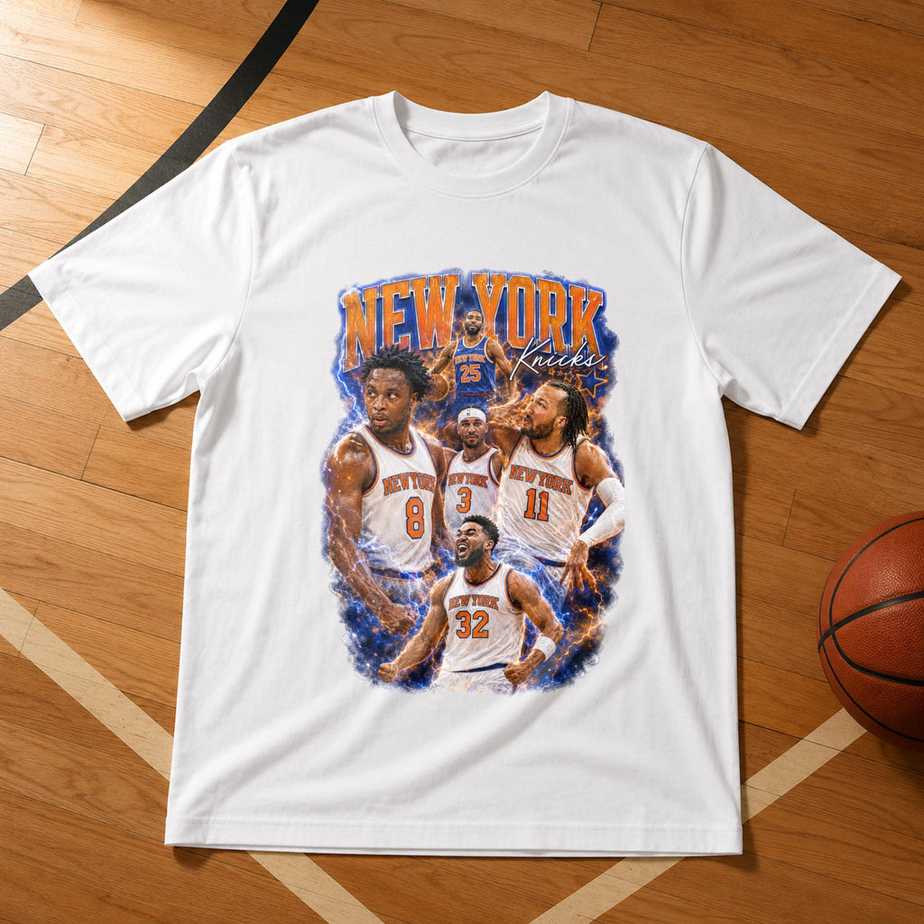 York Knicks Jalen Brunson Josh Hart Og Anunoby Towns - Adult & Kids T-Shirts, Sweatshirts & Hoodies apparel design preview 1