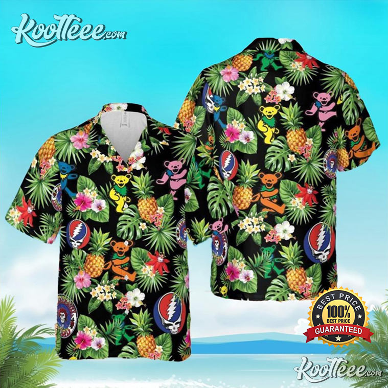 Grateful Dead Aloha Dancing Bear Pattern Hawaiian - Adult & Kids T-Shirts, Sweatshirts & Hoodies apparel design preview 1