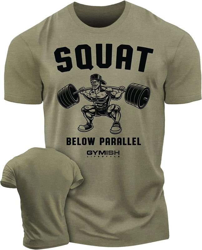 017. Squat Below Parallel Funny Motivational Workout - Adult & Kids T-Shirts, Sweatshirts & Hoodies apparel design preview 1
