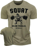 017. Squat Below Parallel Funny Motivational Workout - Adult & Kids T-Shirts, Sweatshirts & Hoodies apparel design preview 1