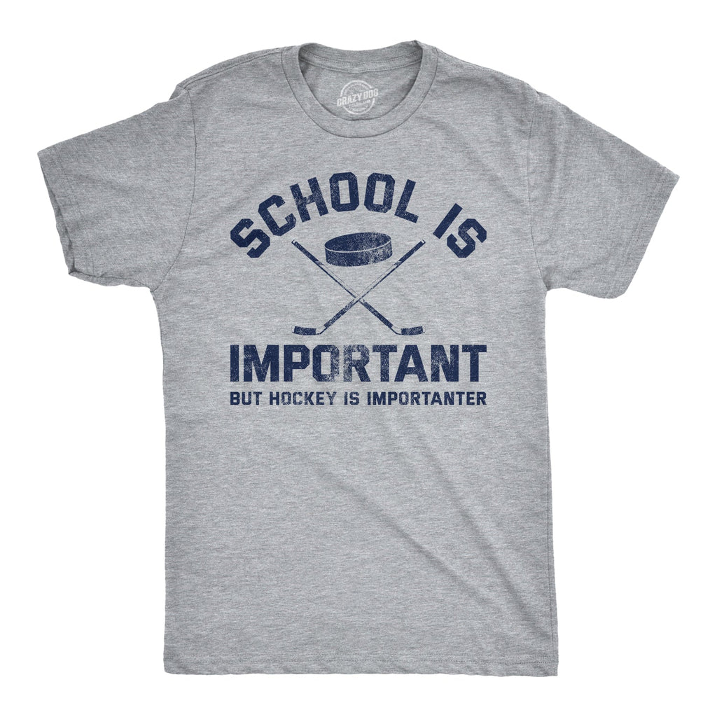 School Is Important But Hockey Importanter - Adult & Kids T-Shirts, Sweatshirts & Hoodies apparel design preview 1