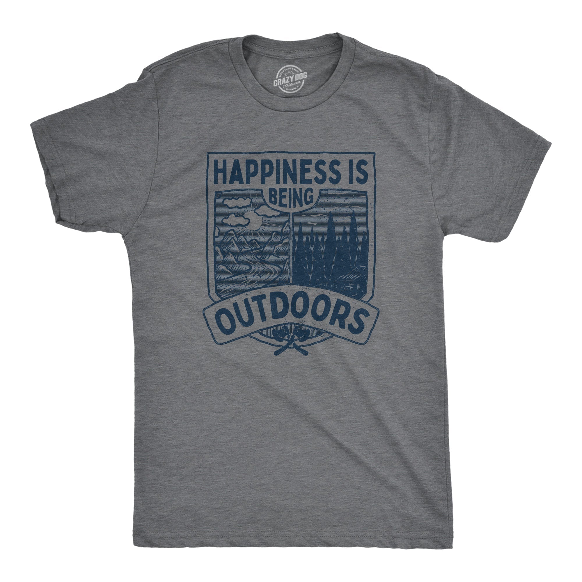 Hapiness Is Being Outdoors - Adult & Kids T-Shirts, Sweatshirts & Hoodies apparel design preview 1