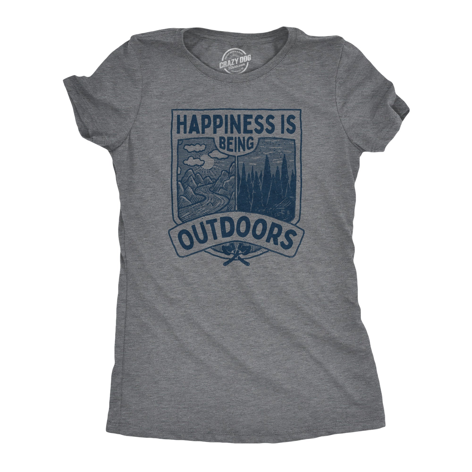 Hapiness Is Being Outdoors - Adult & Kids T-Shirts, Sweatshirts & Hoodies apparel design preview 1
