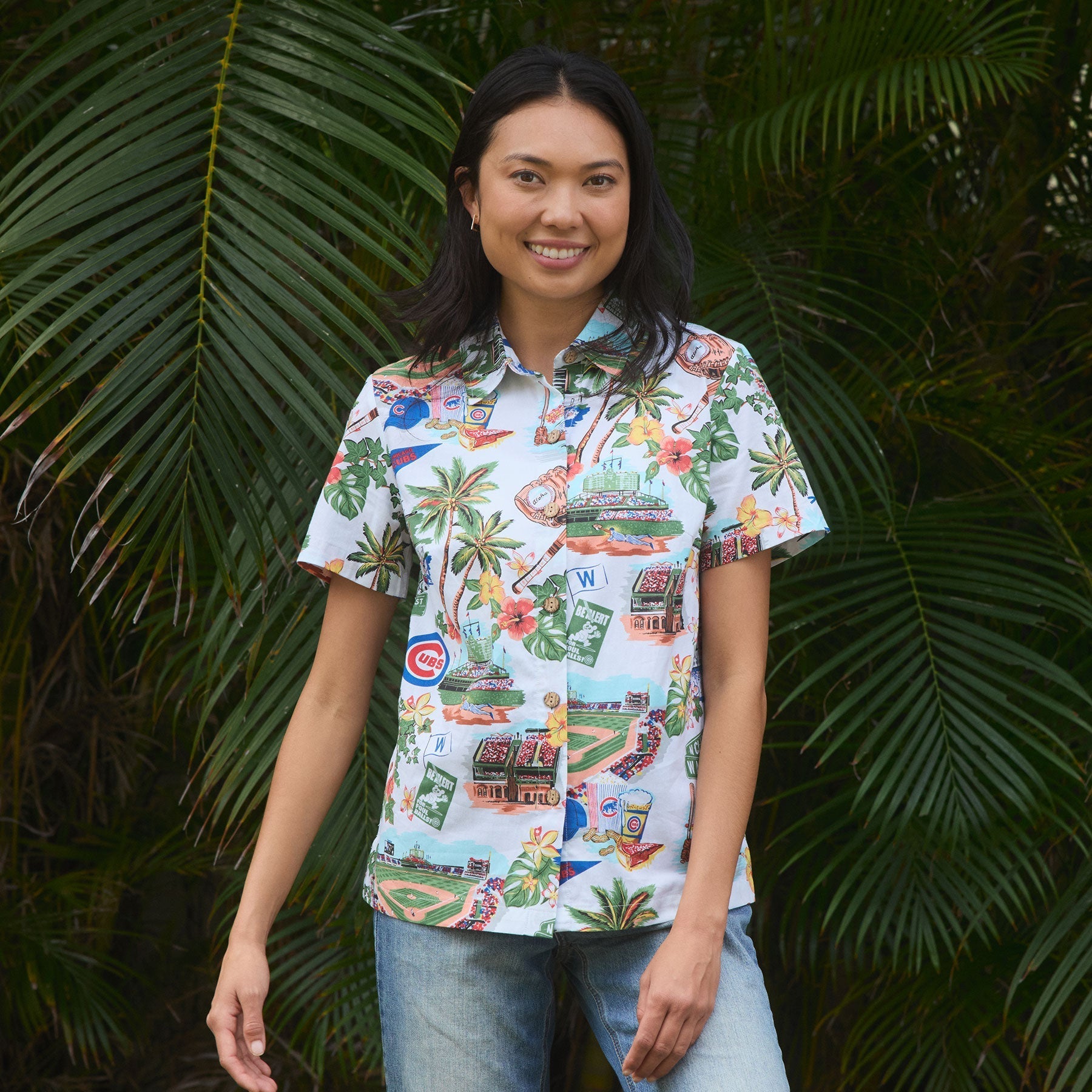 MLB® WOMEN'S CHICAGO CUBS SCENIC ALOHA - Adult & Kids T-Shirts, Sweatshirts & Hoodies apparel design preview 1