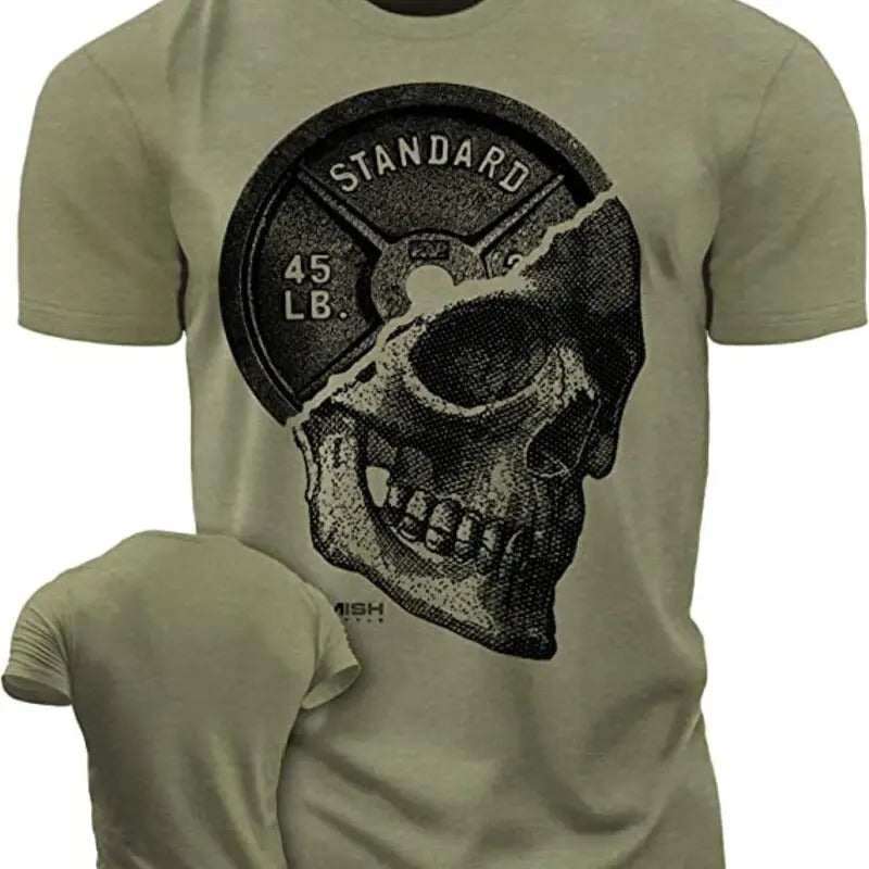 051. SkullPlate Funny Motivational Workout Gym - Adult & Kids T-Shirts, Sweatshirts & Hoodies apparel design preview 1