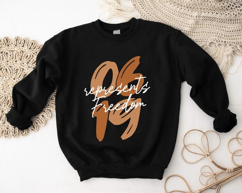06 19 Represents Freedom Independence Day Black - Adult & Kids T-Shirts, Sweatshirts & Hoodies apparel design preview 1