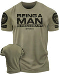 062. Being Man Is Necessary Funny Workout - Adult & Kids T-Shirts, Sweatshirts & Hoodies apparel design preview 1