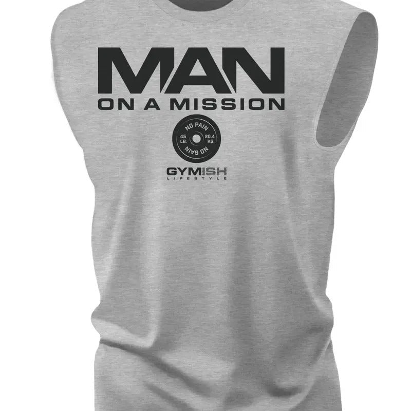 072. Man Mission Muscle Funny Workout Tank Top - Adult & Kids T-Shirts, Sweatshirts & Hoodies apparel design preview 1
