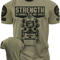 077. Strength Is Earned Not Given Funny Workout Gym - Adult & Kids T-Shirts, Sweatshirts & Hoodies apparel design preview 1