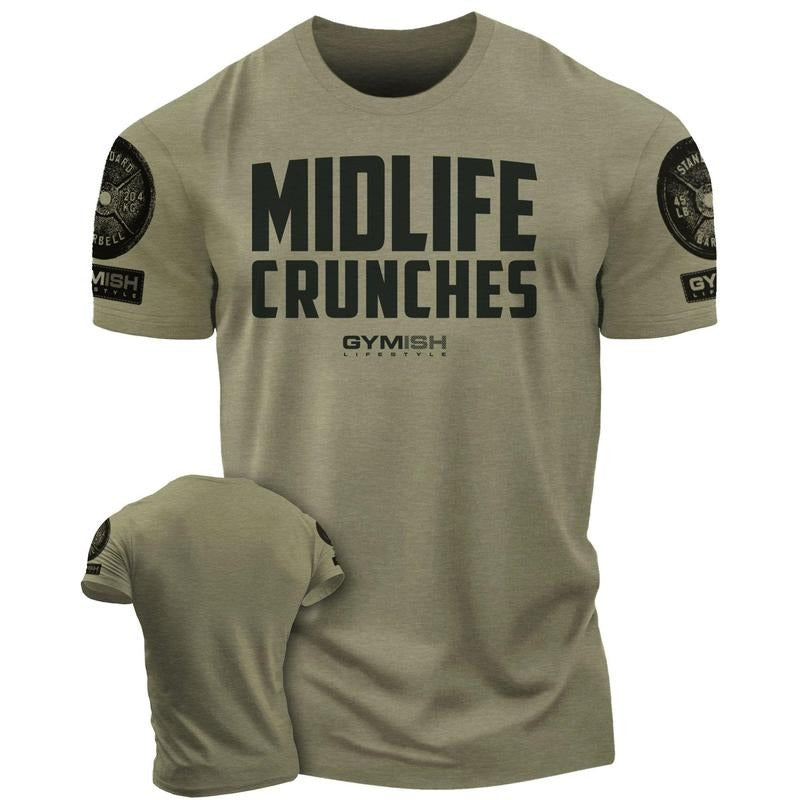 082. Gymish Lifestyle Midlife Crunches Funny - Adult & Kids T-Shirts, Sweatshirts & Hoodies apparel design preview 1