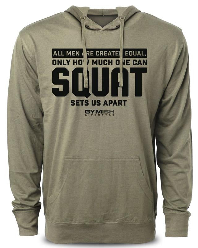090. Created Equal Squat Funny Workout Gym Cotton - Adult & Kids T-Shirts, Sweatshirts & Hoodies apparel design preview 1