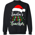 Santa’s favorite 1st grade teacher santa hat Christmas Sweater - Holiday Gift product image 2